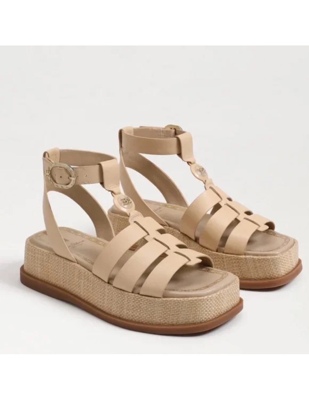 Sam Edelman Naima Platform Sandals. Natural Sand Leather. Sz: US 11 M. NEW.